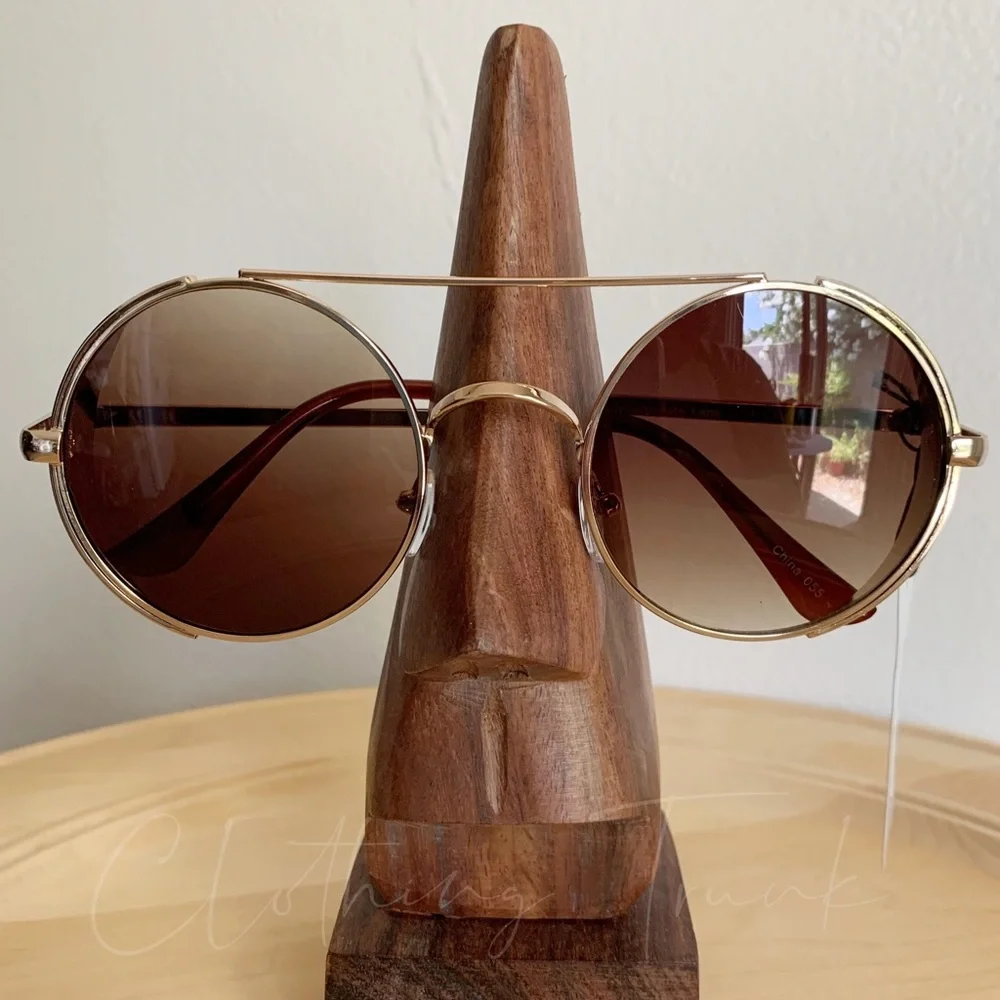NWT Gold Steampunk Round Sunglasses | UV400 - Picture 3 of 7